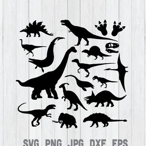 Dinosaur SVG Bundle: Kids Clipart, T-Rex & Triceratops (Digital Download)