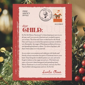 Carta del DÍA DE NAVIDAD - Carta personalizada de Papá Noel para Navidad para niños - Mensaje navideño personalizado para niños, carta desde el Polo Norte de Papá Noel