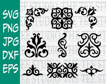 Victorian Gothic Ornament SVG: Decorative Border Corner Cut Files (Digital Download)