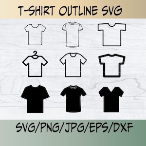 T-shirt Outline svg, 9 Pack of Shirt Outlines in Different Styles SVG T Shirt Outline for Business, Templates for Design or Shirt Clipart