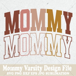 Diseño de letras de color de la Universidad Boho de mamá, archivo imprimible PNG, archivo de corte SVG, regalo para mamá, madre, abuela, regalo, artesanía, camiseta linda de mamá, vaso