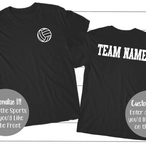 Custom Sports Ball and Personalized Name/Team Shirt - Volleyball Basketball Baseball Football Soccer Your Name School Name Phrase Saying Tee