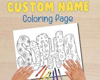 Personalized Name Coloring Page: Fun Patterns (Digital Download)