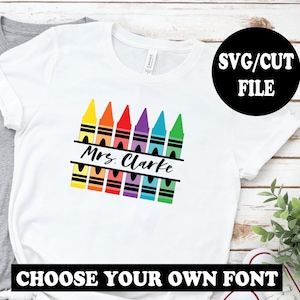 Crayon Color SVG Teacher Name Monogram SVG - School Classroom Use Mrs ...