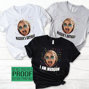 Lustiges personalisiertes Gesicht-Geburtstags-Shirt: Benutzerdefiniertes Foto-Matching-Gruppen-T-Shirt