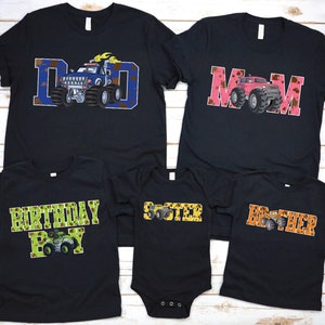Customized Monster Truck Mud Birthday Shirt Family Birthday Shirt Birthday Boy Monster Truck Shirt Personalized Monster Truck Birthday Shirt