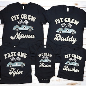 Fast One Familie Passendes Geburtstags-Shirt, Fast 1 Geburtstags-T-Shirt, Rennauto-Thema-Geburtstagsfeier, 1. Geburtstags-Jungen-Outfit, Mama und ich T-Shirt