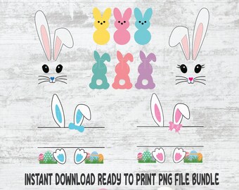 Easter Bunny Bundle Png file bundle, Easter Kids Ready to print files, 6 Bunny Images Easter Bunny PNG, Happy Easter PNG, Easter Bunny file