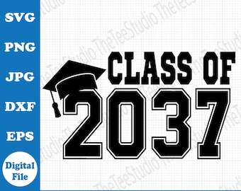 Class of 2037 Jersey Letters Grow with me Shirt Design File - printable png Cut File svg  Back to School Teacher Craft - Graduation year