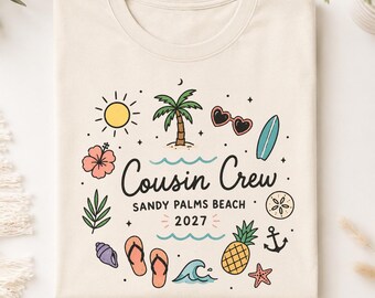 Cousin Crew Shirt, Beach Vacation Tee, Family Trip Shirt, Matching Cousins Shirt, Personalized Beach Trip Shirt