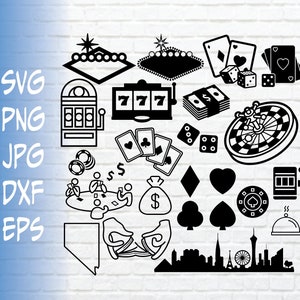 Casino SVG Bundle | Vegas SVG | Gamble Svg | Dice Svg | Cards Signs Svg | Poker Svg | Cut File Digital Download | Nevada State
