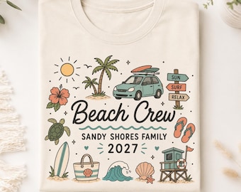 Beach Crew Shirt, Personalized Family Reunion Custom Vacation Tee