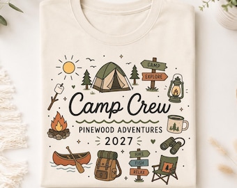 Family Camp Crew Shirt, Personalized Camping Tee, Friends Trip, Custom School Camp Birthday