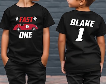 Fast One race car shirt, Racing tshirt, Racecar birthday shirt, Birthday boy shirt, Racecar birthday party, Race car shirt, Custom race car