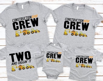 Construction Crew Shirt, Two and Diggin' It, Custom Age Birthday Boy Shirt, Dump Truck Birthday, Excavator Birthday, Construction Crew Shirt