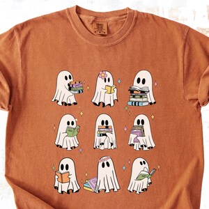Bookish Halloween Ghost Shirt: Teacher Librarian Spooky Season Tee