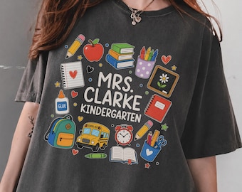 Teacher Shirt Personalized Custom Name Grade Level Back to School Classroom Educator Tee