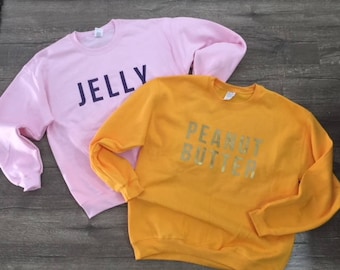 Peanut Butter or Jelly - Shirt Sweatshirt, Cute PBJ Sandwich Peanut Butter Jelly Food Junkie Foodie Couple Matching Shirts Funny Youth Kids