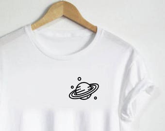 Saturn Shirt - Planet Shirt - Unisex or Womans Shirt Vneck Option - Space Cute Youth Kids Child Adult Toddler Galaxy Saturn Ring Outerspace