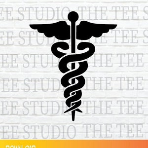 Medical Symbol SVG For Doctor Nurse Professional Caduceus Svg Star of Life Svg MD Svg Png, Eps, Dxf, Jpg instant digital download image 1