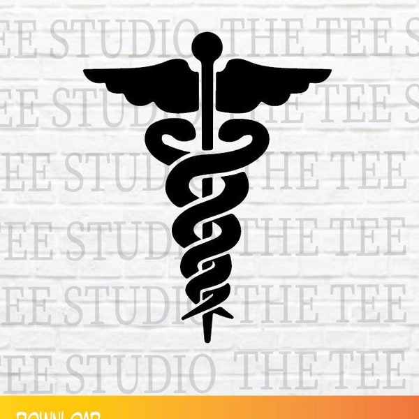 Medical Symbol SVG - For Doctor Nurse Professional - Caduceus Svg - Star of Life Svg - MD Svg - Png, Eps, Dxf, Jpg instant digital download