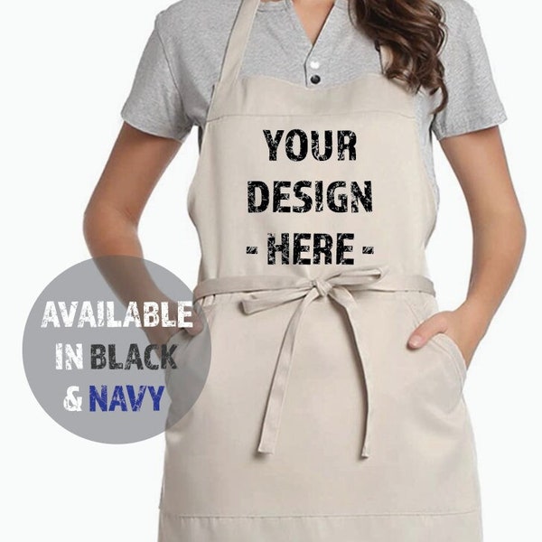 Personalized Custom Apron - Baking Gift Cooking Gift Business Logo Logos Aprons Kitchen Chef Cook Flower Shop Pockets Gift Wrap Stove Buckle