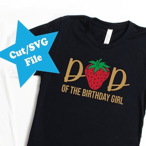 Morango Pai da Aniversariante SVG - Download Digital - Frutas, Molduras de Monograma SVG, Verão, Arquivos SVG, Arquivos de Corte Cricut e Silhouette