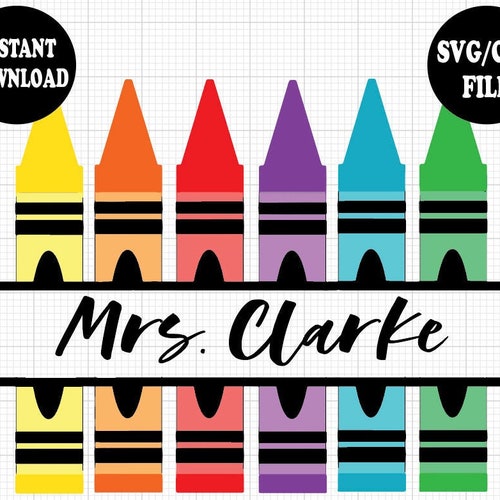 Crayon Color SVG Teacher Name Monogram SVG School Classroom - Etsy