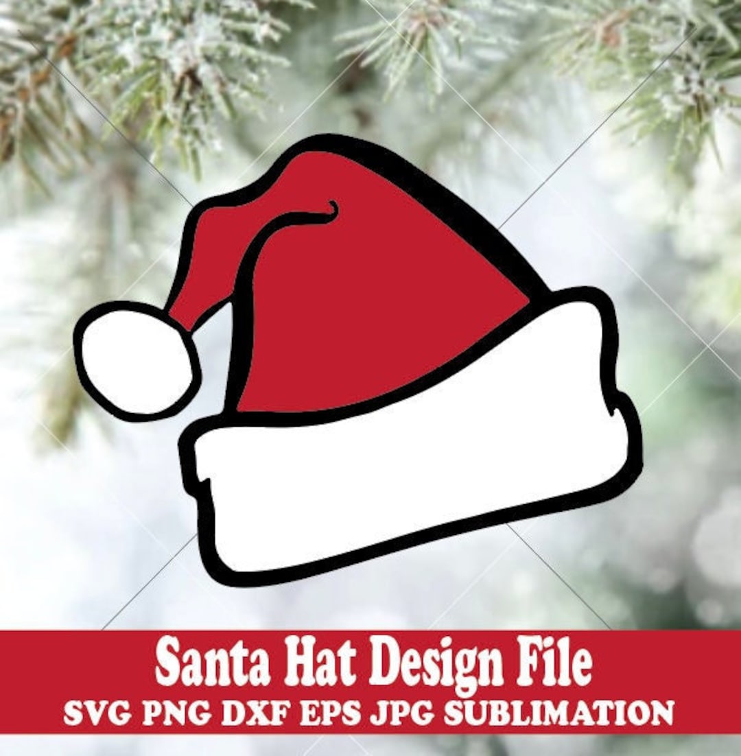 Instant Download Santa Hat SVG Svg, Dxf, Png, Eps, Jpg Formats Hats