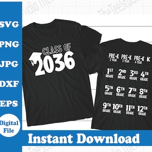 Class of 2036 Grow With Me Shirt Design (Digital Download)