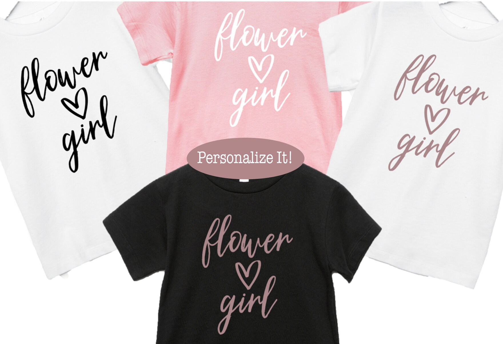 FLOWER GIRL Heart Shirt Cute Tshirts 