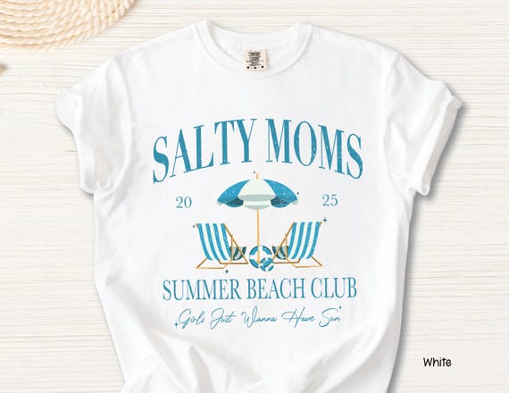Salty Moms Beach Club Shirt: Comfort Colors Vintage Beachcore Tee
