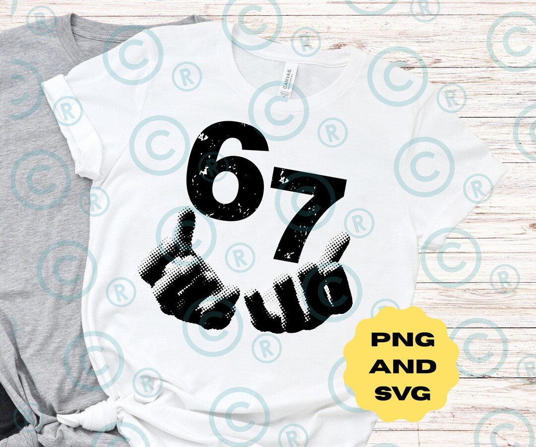 Six Seven 6 7 Meme Funny Hands PNG SVG Bundle, Viral Internet Meme ...