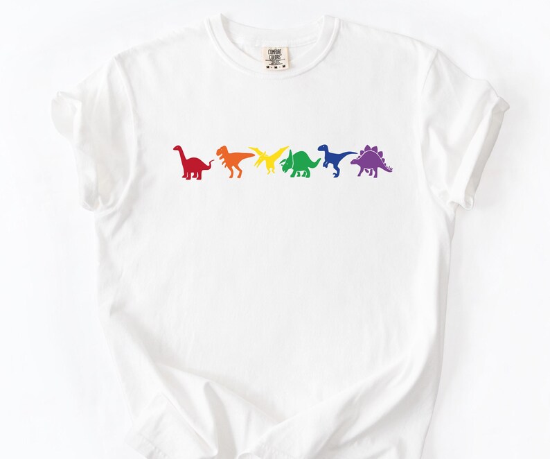 Rainbow Dinosaur Pride Shirt: LGBT Dino T-Rex Tee image 5