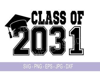 Class of 2031 Jersey Letters Grow with me Shirt Design File - printable png Cut File svg  Back to School Teacher Craft - Graduation year