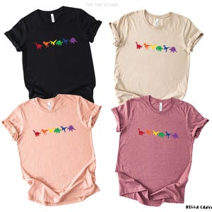 Rainbow Dinosaur Pride Shirt: LGBT Dino T-Rex Tee image 8