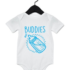 Drinking Buddies Baby Clothes Matching Jumpsuits Jumpers Twins Baby Babies Expecting Mother To Be Gift Cute Baby Shower Gift Toddler Child image 3