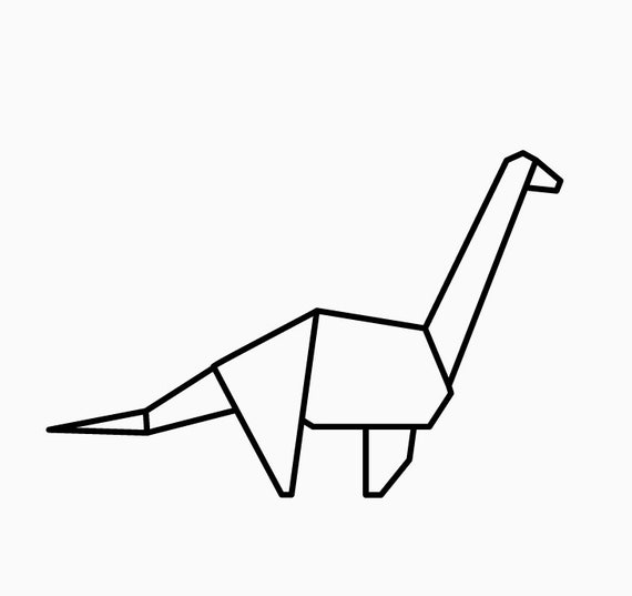 Origami Brontosaurus Camisa de dinosaurio Cuello largo - Etsy México Origami Brontosaurus Camisa de dinosaurio Cuello largo - Etsy México