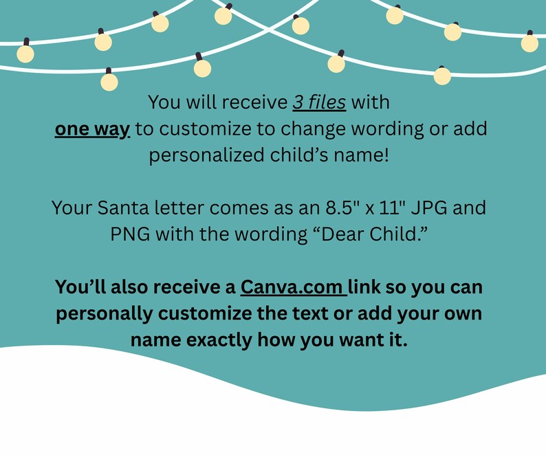 Personalized Santa Letter Printable, Custom Child Name Letter From