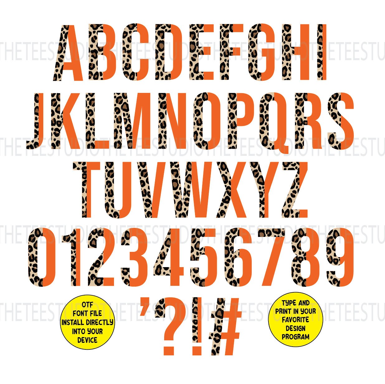 Leopard Print Font Bundle, 12 Rainbow Color Alphabets (OTF) - Etsy