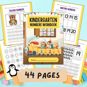 Kindergarten Math Workbook: Number Tracing, Counting (44-Page PDF Printable Download)