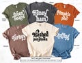 Thanksgiving Dinner Food Matching Retro Holiday Shirts, Cute Thanksgiving Shirt Family Christmas Food Shirt Family Group Shirts Fall Winter