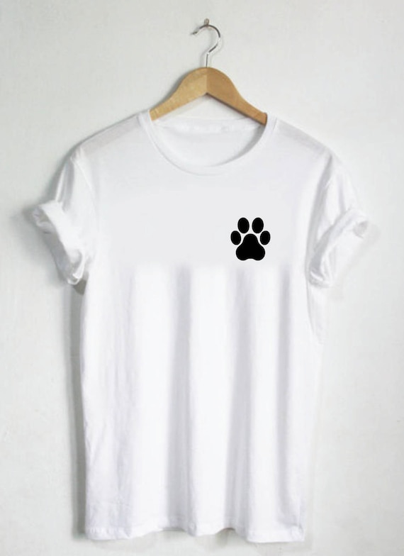 Paw Print Shirt Paw Tshirt Unisex Shirt Youth Kids Womans shirt Mens Gift Dog Cat Puppy Kitten Cute Simple Dog Shirt Cat Shirt Pet Tee