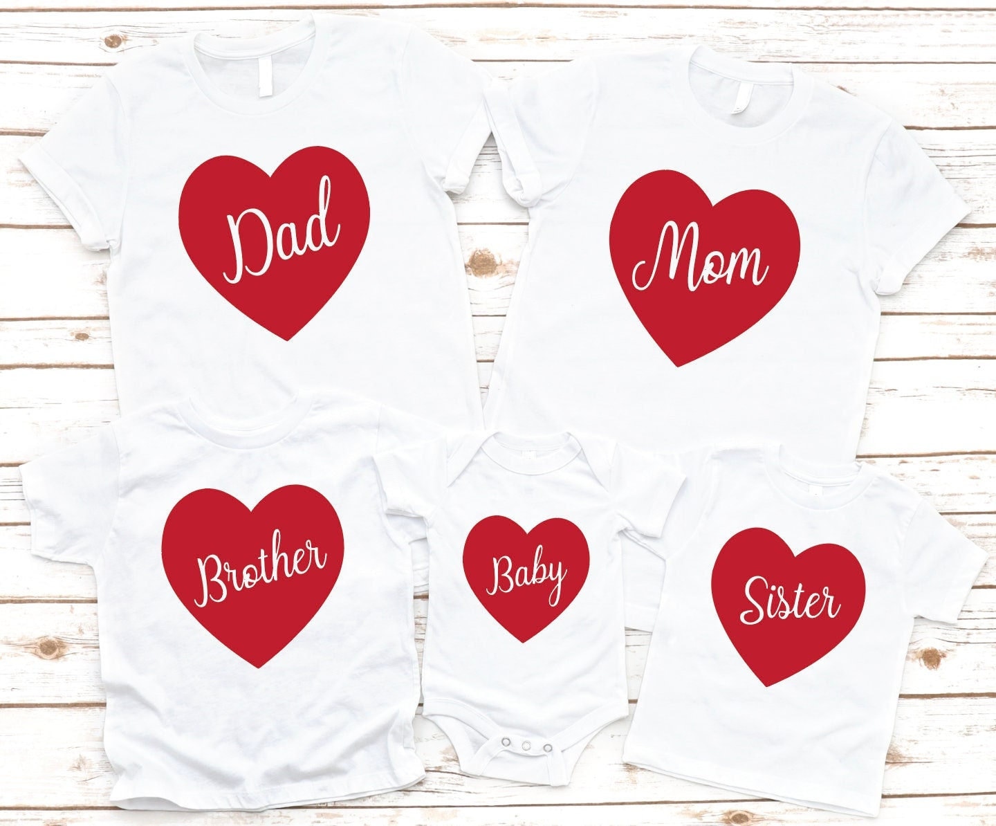 Family Valentines Day Heart Shirts Mom Dad Brother Sister - Etsy ...