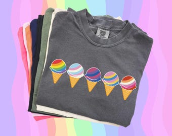 Maglietta LGBTQ Rainbow Popsicles Pride: maglietta estiva Gay Ally