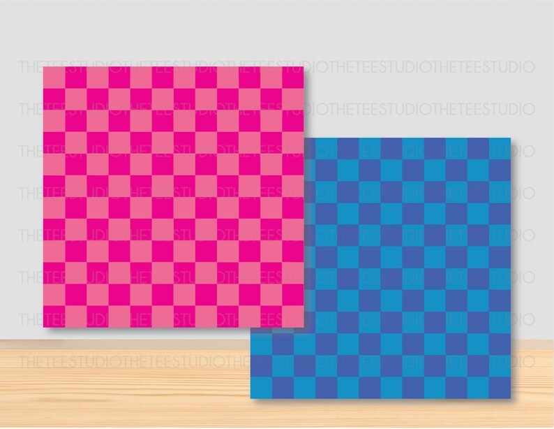 Colorful Checkerboard Seamless Pattern Bundle: Classroom Decor (PNG ...