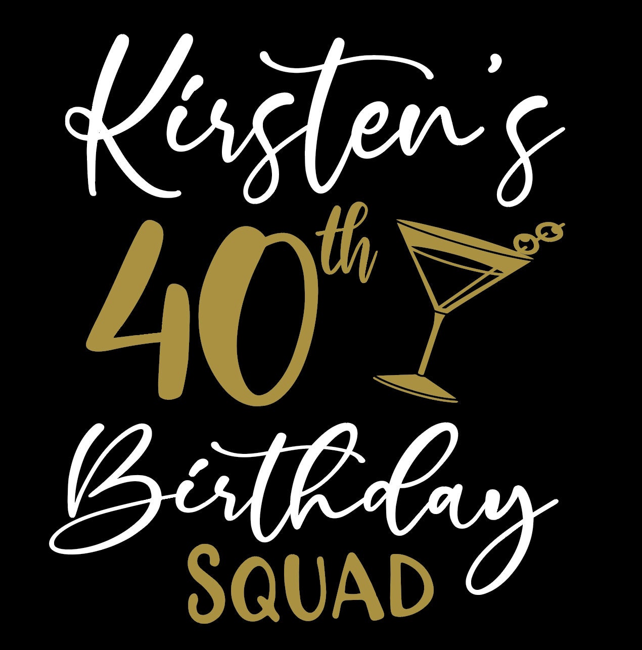 Custom Birthday Squad Name Age Monogram SVG Bday Queen King Etsy