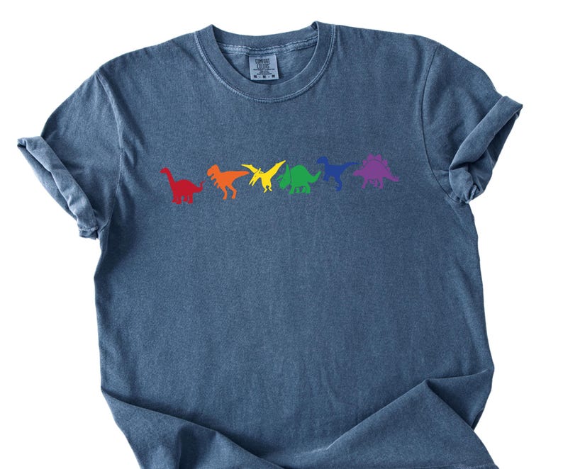 Rainbow Dinosaur Pride Shirt: LGBT Dino T-Rex Tee image 7