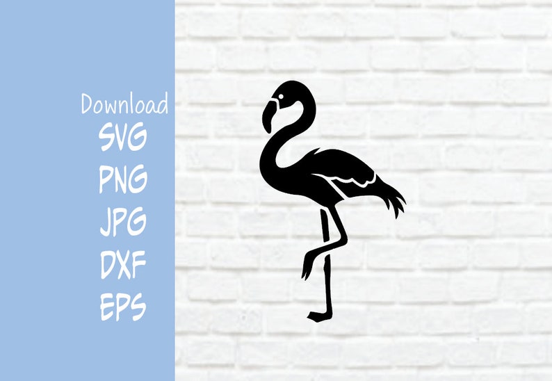 K&ouml;nnte beinhalten: Schwarze Silhouette eines Flamingos, der auf einem Bein steht und seinen Hals in S-Form gebogen hat.