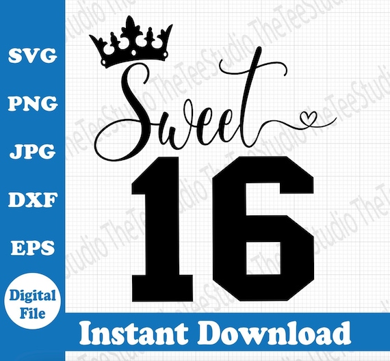 sweet sixteen 16 crown heart birthday girl jersey number shirt etsy australia
